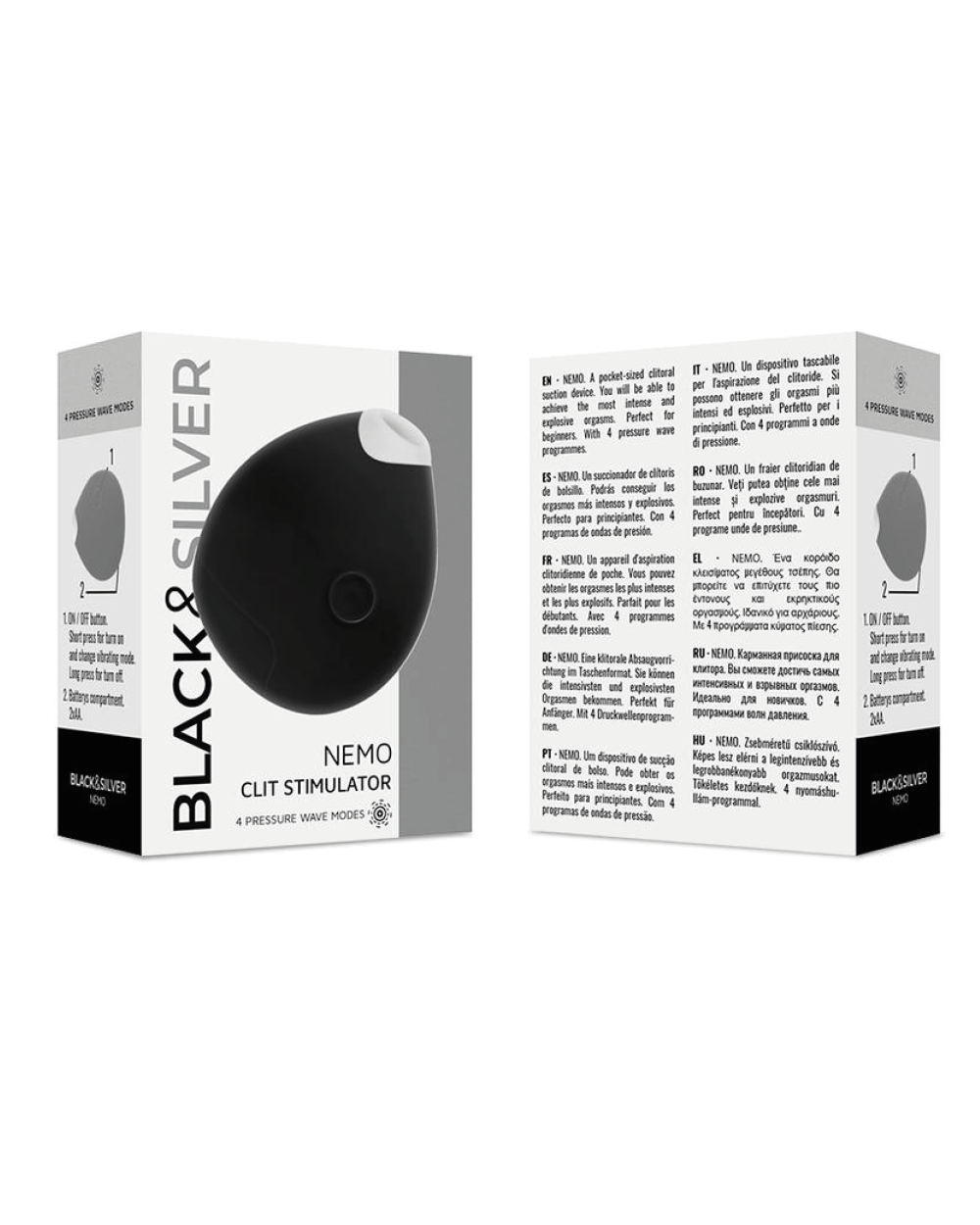 NEMO CLIT STIMULATOR Black&Silver – Image 3