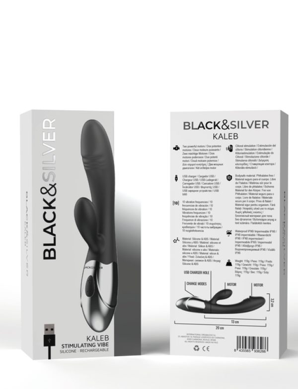 KALEB Vibromasseur Silicone Black&Silver