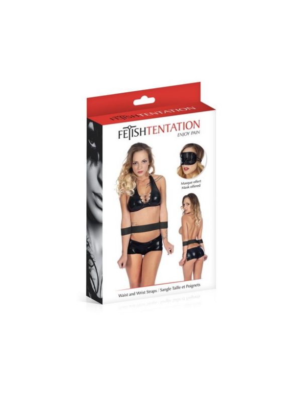 Sangles de taille menottes Fetish Tentation - Couleur : Noir