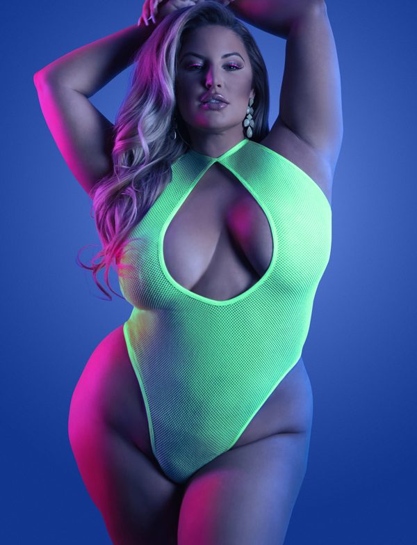 Glow Nocturnal Keyhole Halter Tie Teddy - All Sizes FANTASY LINGERIE