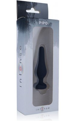 BOUCHON ANAL INTENSE PIPO S SILICONE NOIR 9.8 CM
