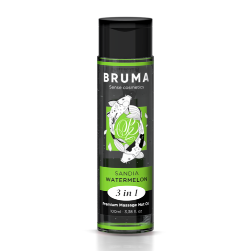 HUILE DE MASSAGE PREMIUM EFFET CHALEUR SAVEUR DE PASTÈQUE 3 EN 1 - 100 ML BRUMA